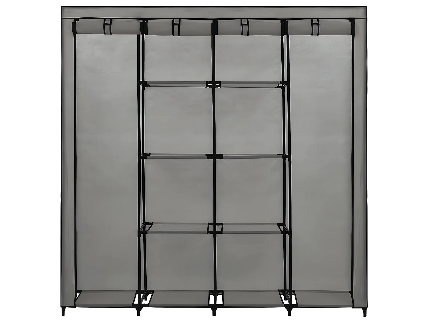 Garde-robe avec 4 compartiments Gris 175x45x170 cm OFR78475 BonneVie Meuble