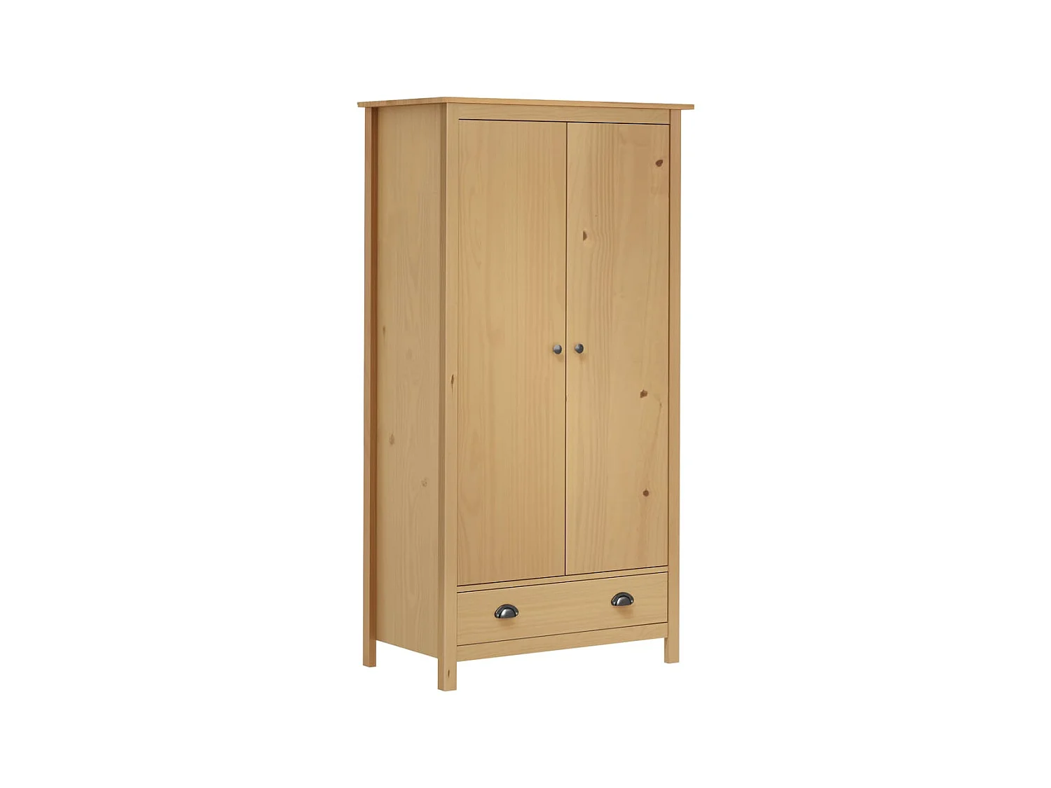 Garde-robe à 2 portes Hill 89x50x170 cm Bois de pin solide OFR27763 BonneVie Meuble
