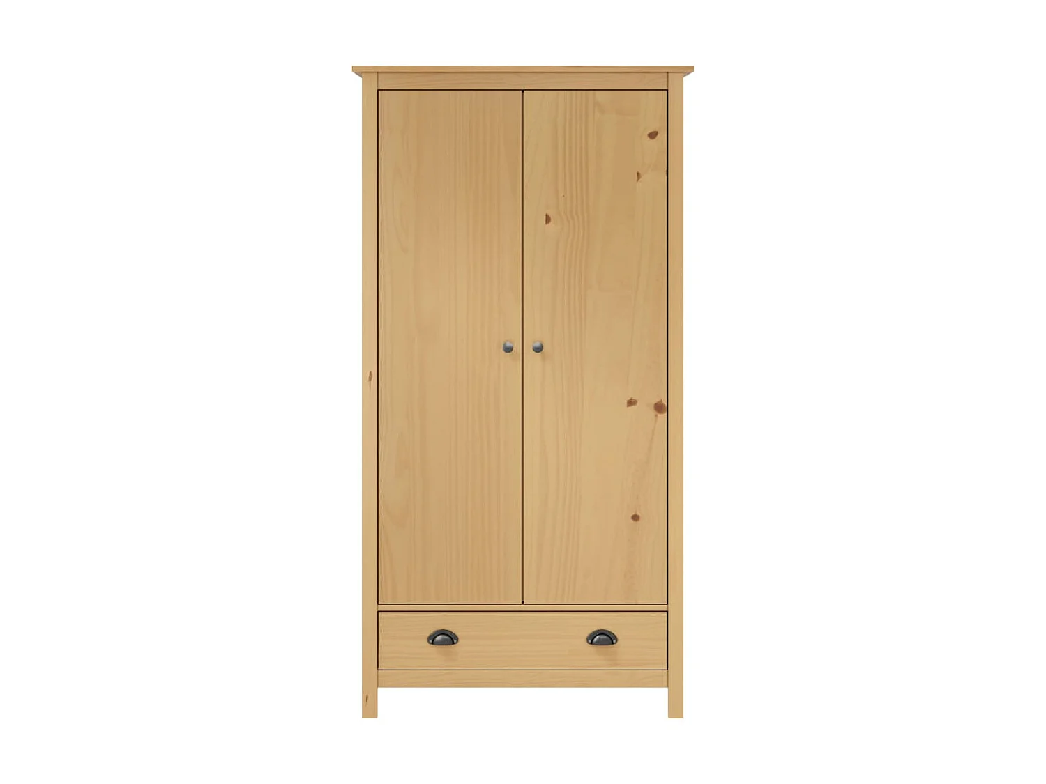 Garde-robe à 2 portes Hill 89x50x170 cm Bois de pin solide OFR27763 BonneVie Meuble