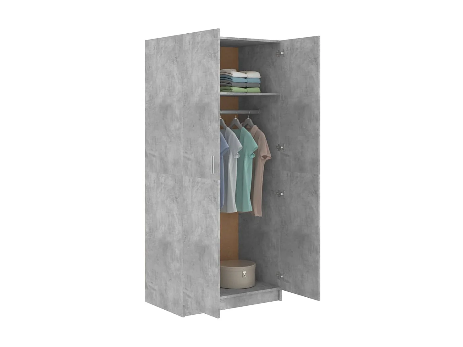 Garde-robe Gris béton 80x52x180 cm Aggloméré OFR17781 BonneVie Meuble