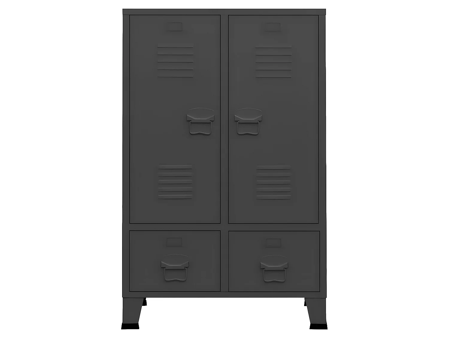 Garde-robe industrielle Anthracite 67x35x107 cm Acier OFR28641 BonneVie Meuble