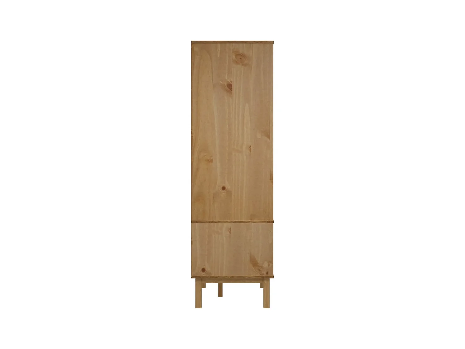 Garde-robe OTTA Marron et gris 76,5x53x172 cm Bois massif pin OFR61164 BonneVie Meuble