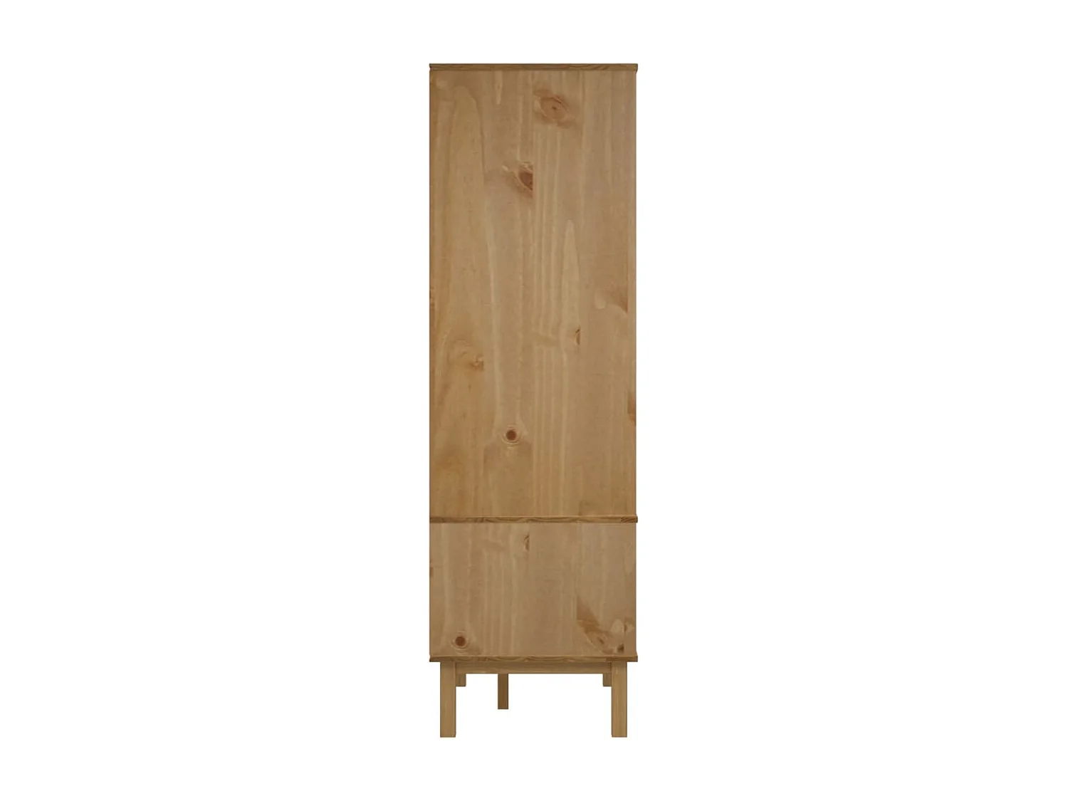 Garde-robe OTTA Marron et gris 76,5x53x172 cm Bois massif pin OFR61164 BonneVie Meuble
