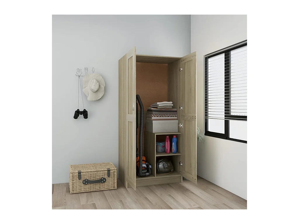 Garde-robe Chêne sonoma 82,5x51,5x180 cm Aggloméré OFR56567 BonneVie Meuble