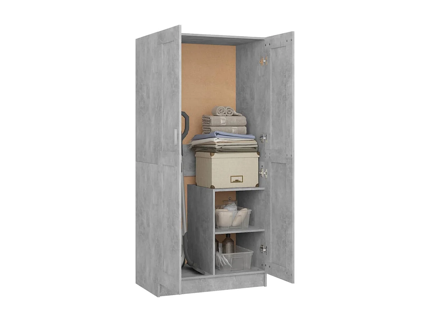 Garde-robe Gris béton 82,5x51,5x180 cm Aggloméré OFR58707 BonneVie Meuble