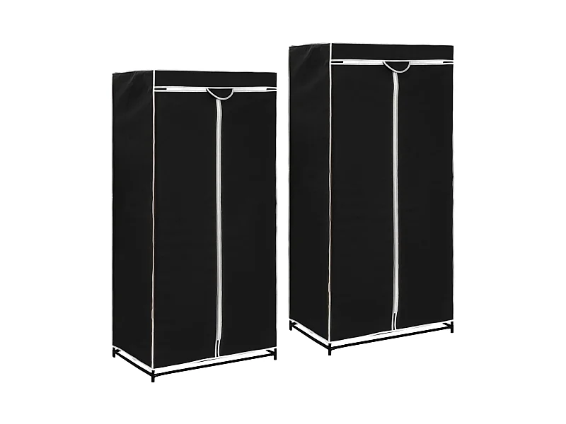 Kledingkasten 2 st 75x50x160 cm zwart NL686523