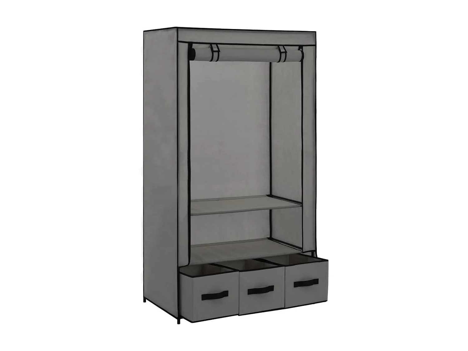 Garde-robe Gris 87 x 49 x 159 cm Tissu OFR98007 BonneVie Meuble