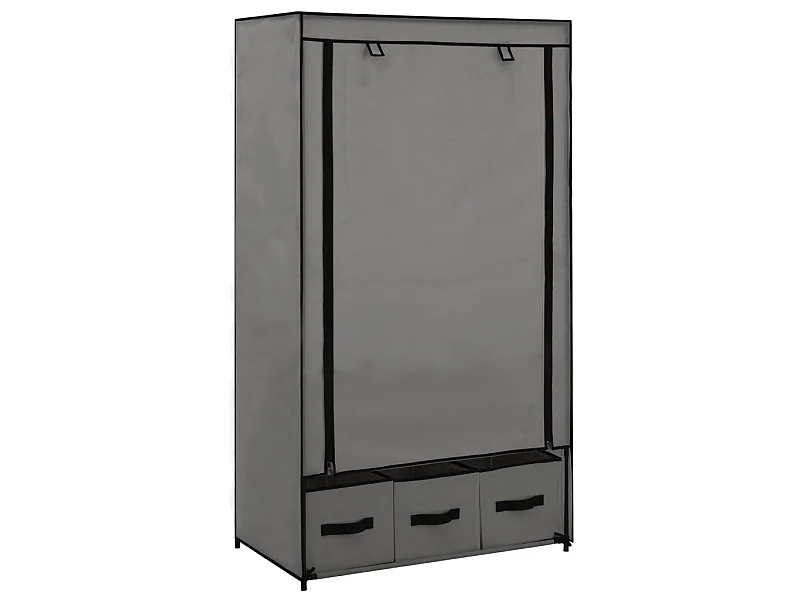 Roupeiro 87x49x159 cm tecido cinzento PT890980