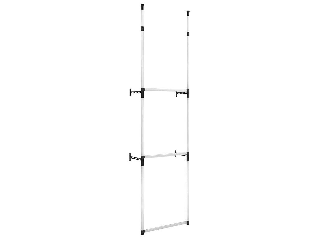 Système de garde-robe télescopique avec barres Aluminium OFR59326 BonneVie Meuble