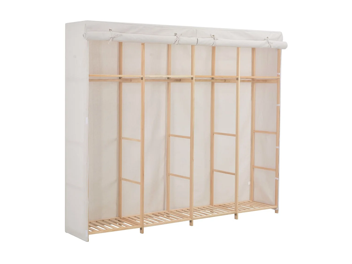 Garde-robe Blanc 200 x 40 x 170 cm Tissu OFR36977 BonneVie Meuble