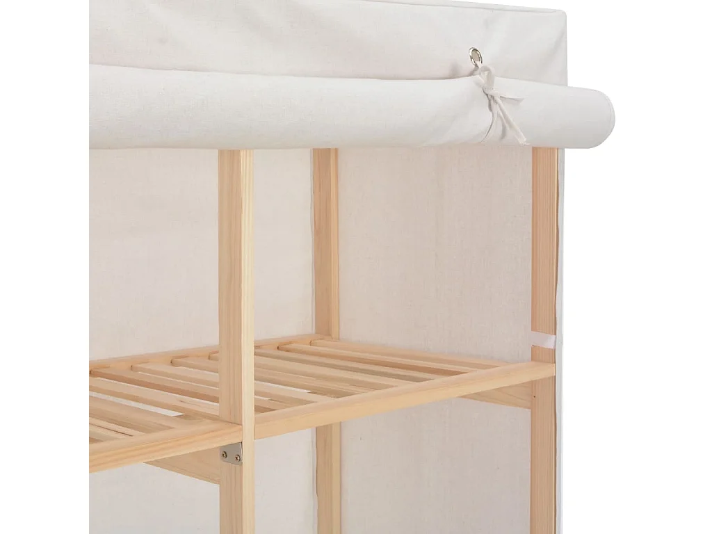 Garde-robe Blanc 200 x 40 x 170 cm Tissu OFR36977 BonneVie Meuble