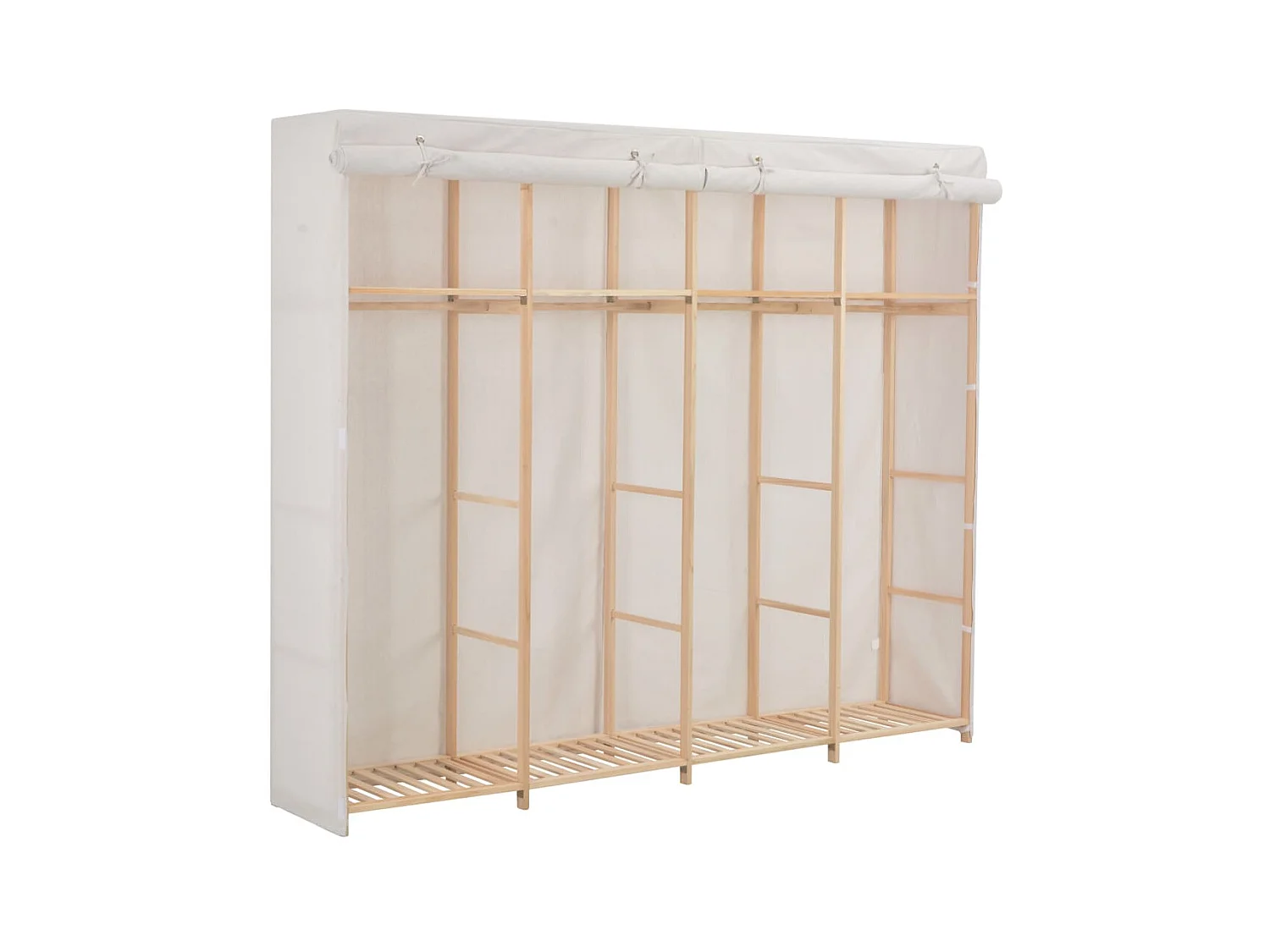 Garde-robe Blanc 200 x 40 x 170 cm Tissu OFR36977 BonneVie Meuble