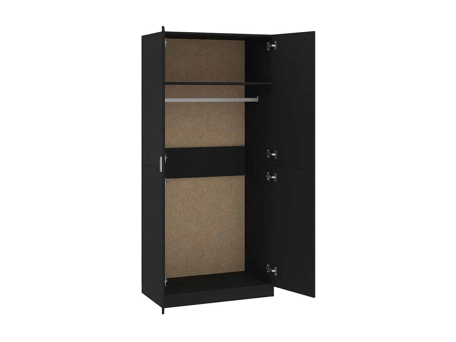 Armario de madera contrachapada negro 90x52x200 cm ES657546