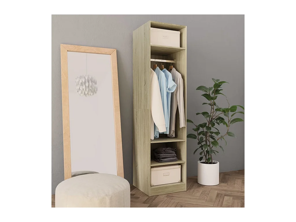Garde-robe Chêne sonoma 50 x 50 x 200 cm Aggloméré OFR16407 BonneVie Meuble