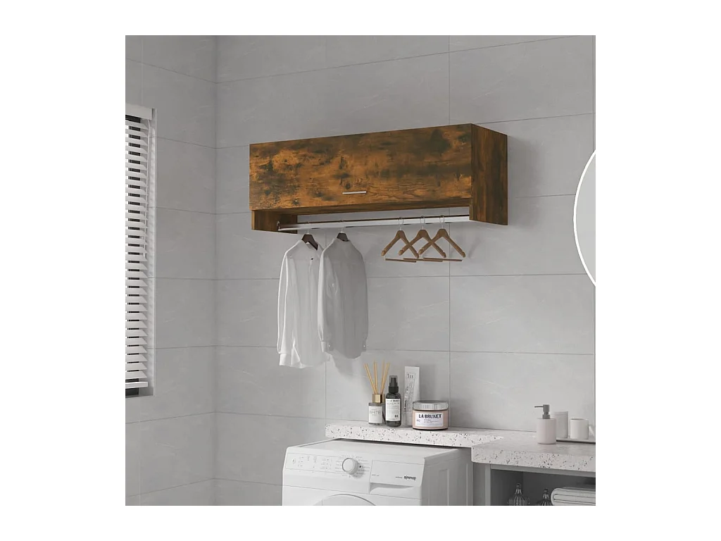 Garde-robe Chêne fumé 100x32,5x35 cm Bois d'ingénierie OFR22422 BonneVie Meuble