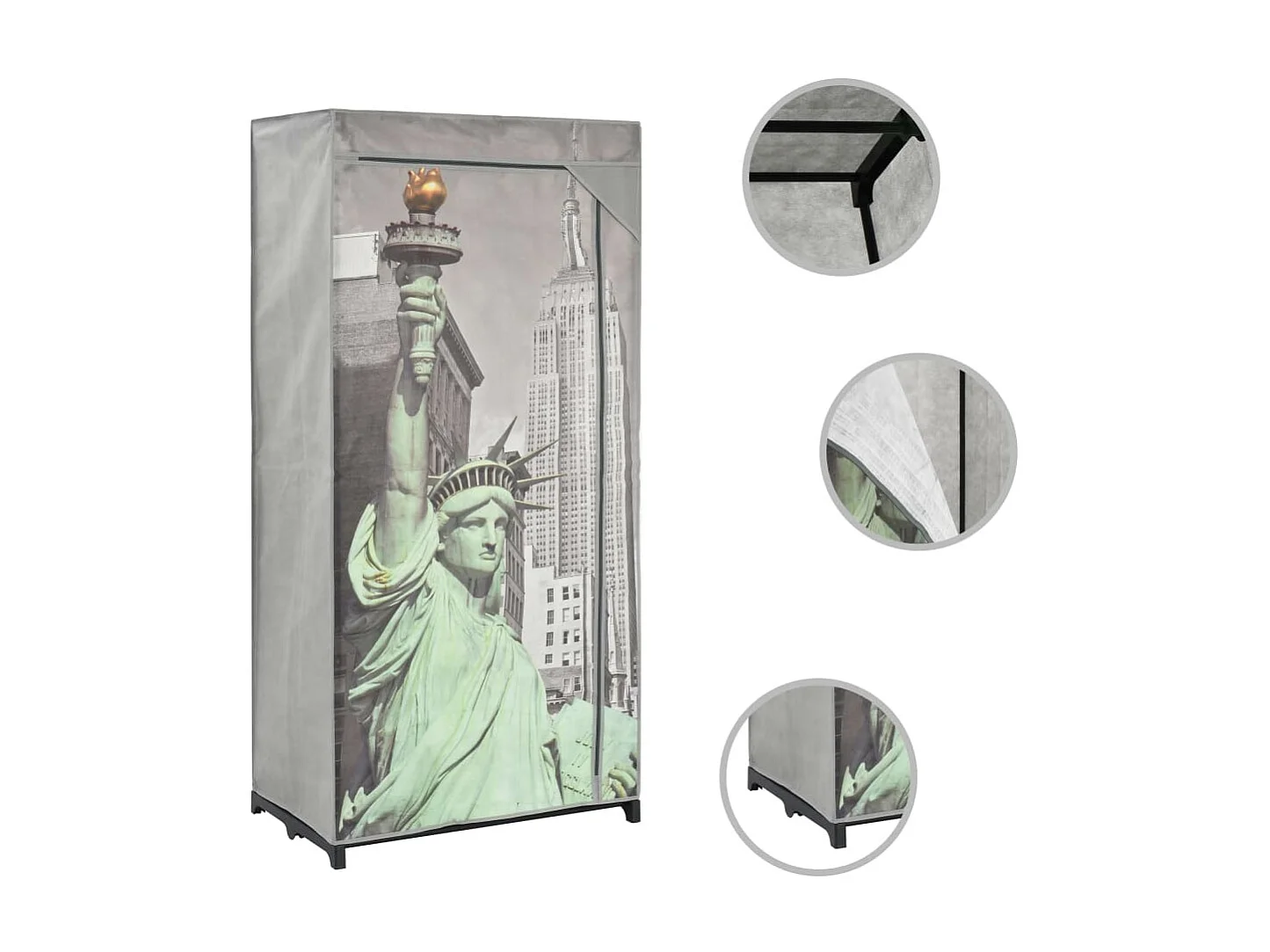 Garde-robe New York 75x45x160 cm Tissu OFR12049 BonneVie Meuble