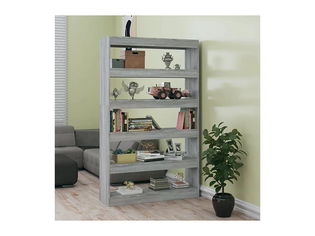 Bibliothèque-Séparateur de pièce Sonoma gris 100x30x166 cm OFR95098 BonneVie Meuble