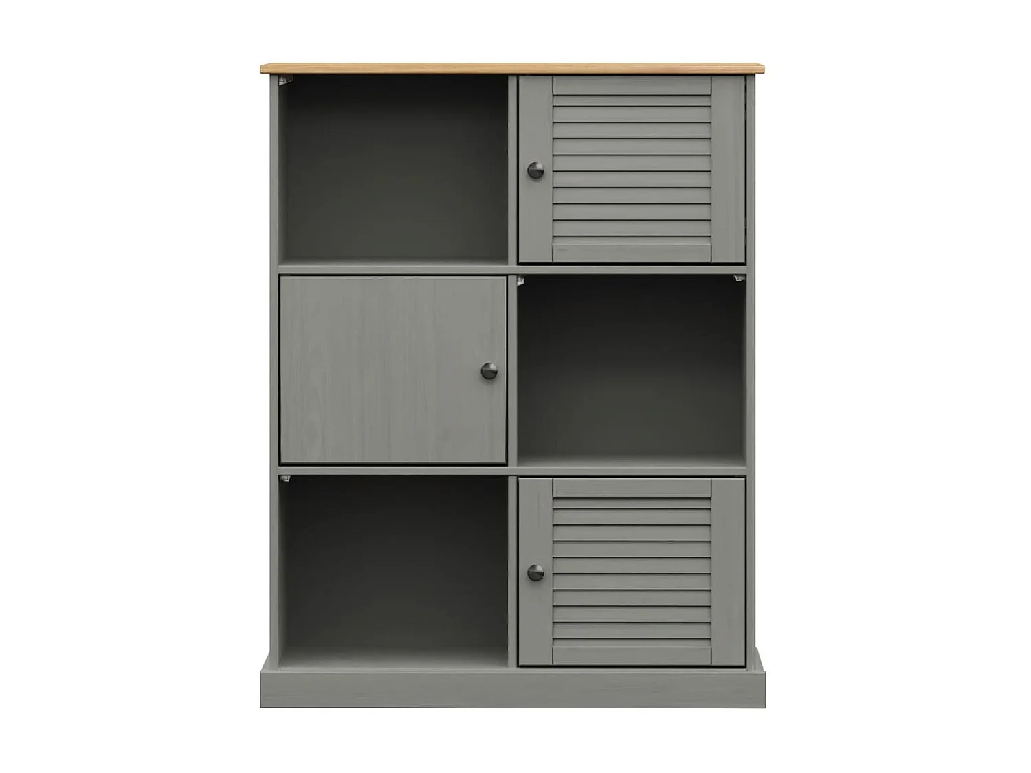 Estante VIGO 90x35x114,5 cm madeira de pinho maciça cinzento PT732398