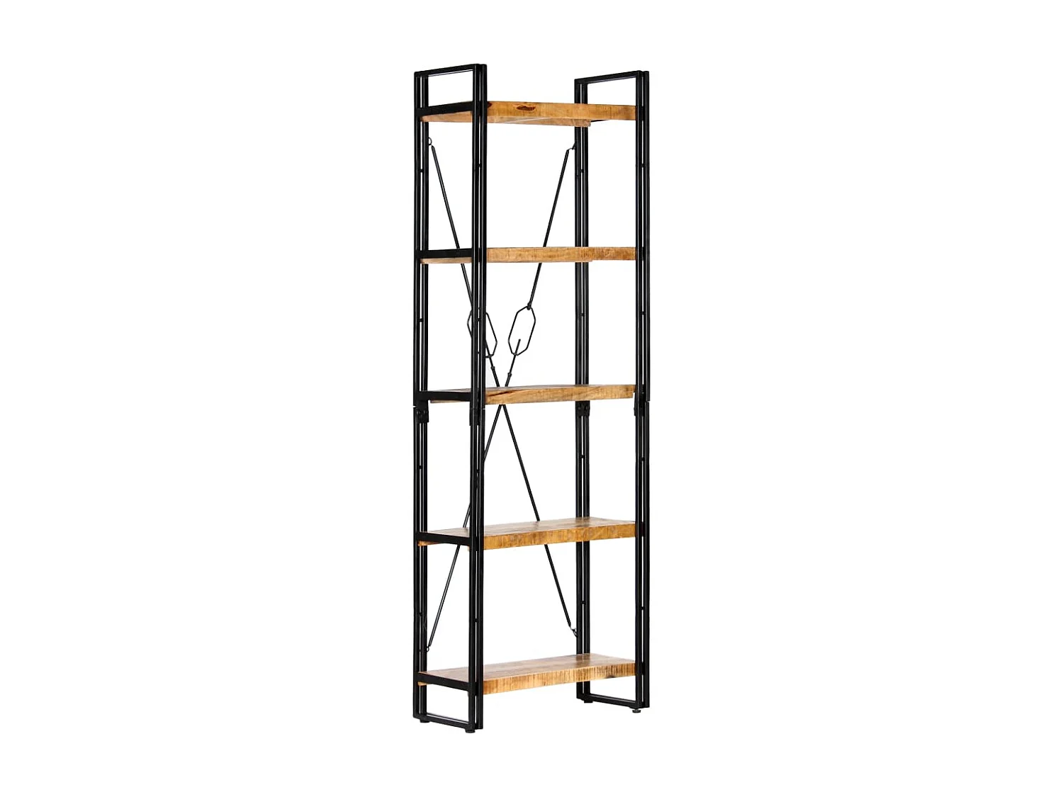 Bibliothèque à 5 niveaux 60x30x180 cm Bois de manguier solide OFR59198 BonneVie Meuble