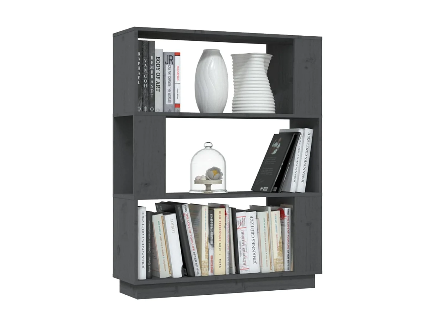 Bibliothèque-Séparateur de pièce Gris 80x25x101 cm Pin solide OFR27517 BonneVie Meuble