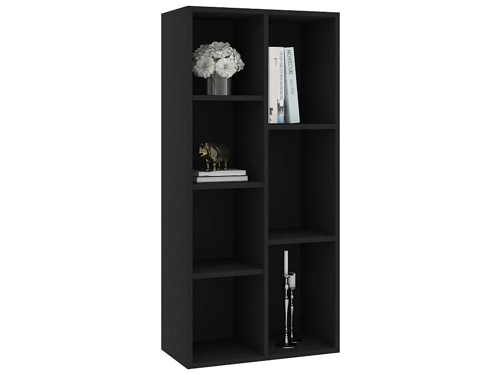 Bibliothèque Noir 50x25x106 cm Aggloméré OFR43370 BonneVie Meuble