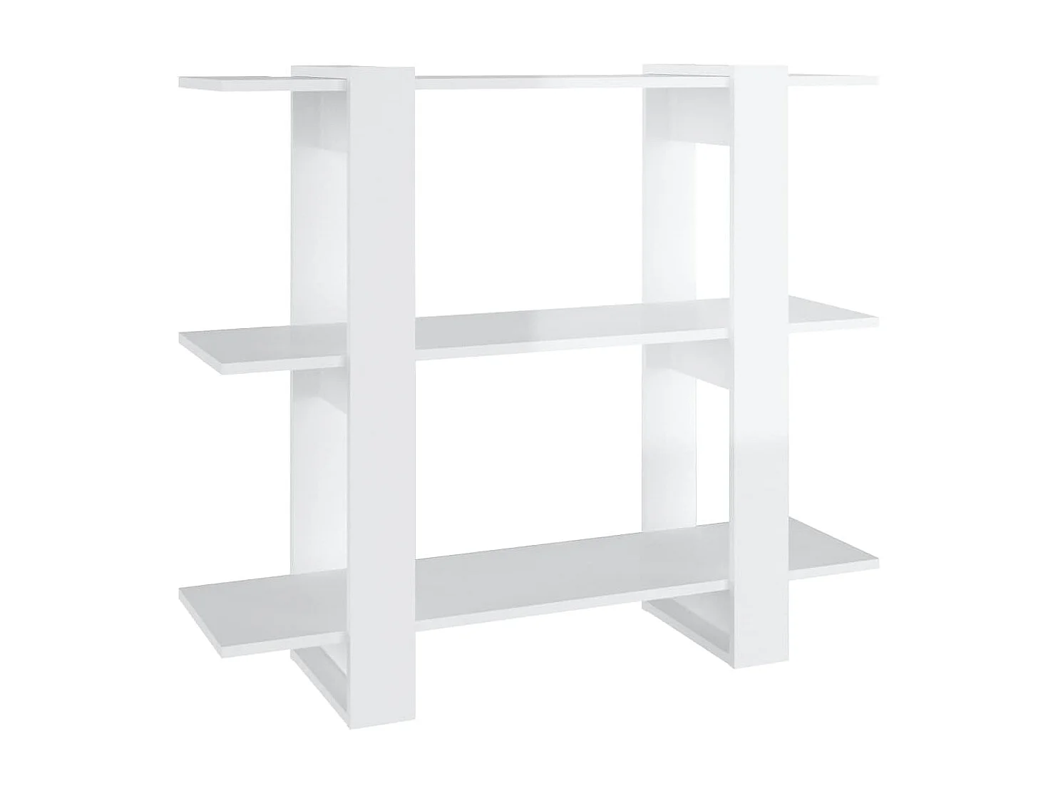 Bibliothèque-Séparateur de pièce Blanc brillant 100x30x87 cm OFR38784 BonneVie Meuble