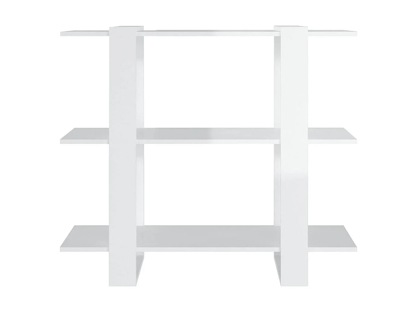 Bibliothèque-Séparateur de pièce Blanc brillant 100x30x87 cm OFR38784 BonneVie Meuble