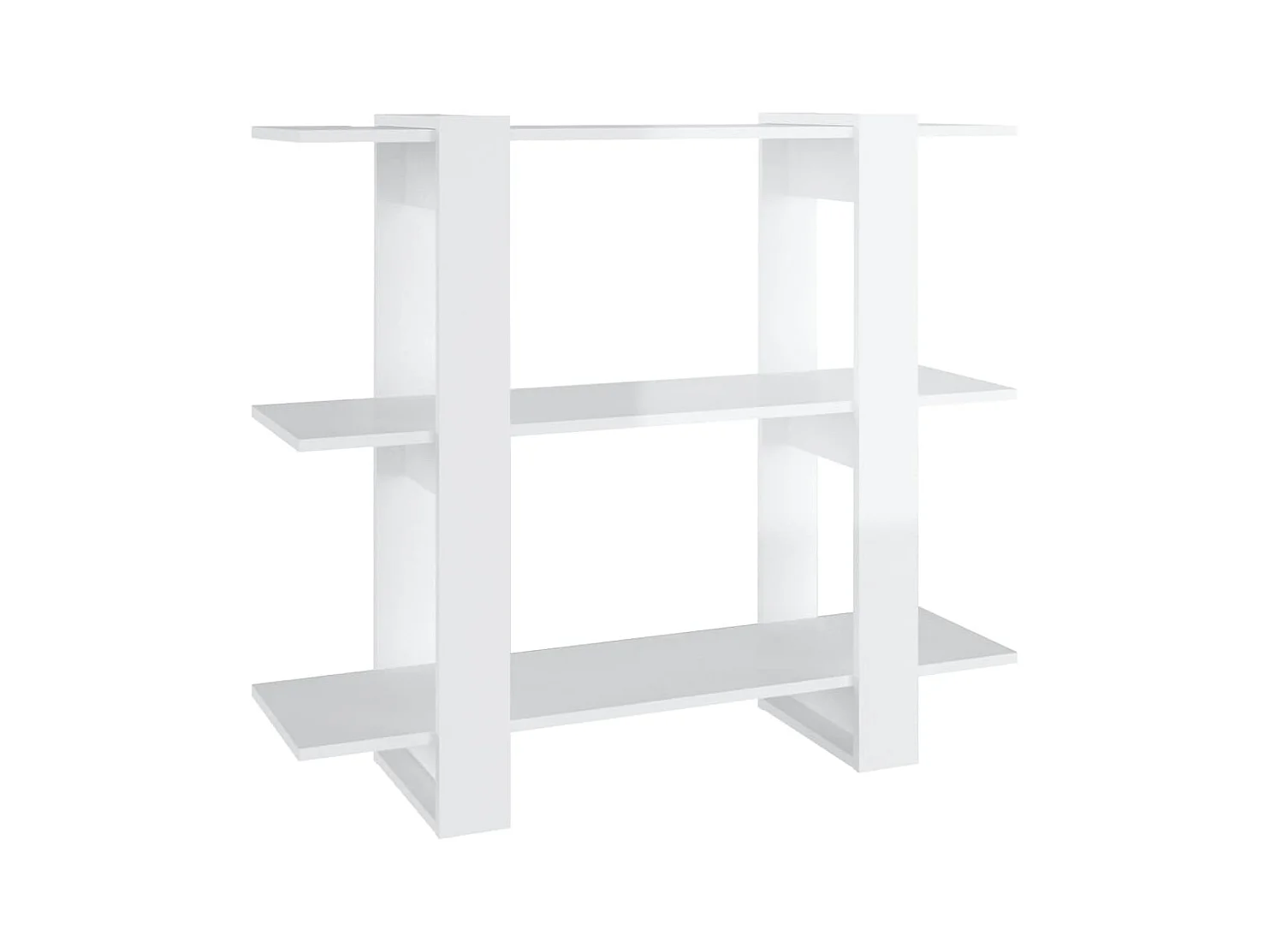 Bücherregal/Bücherschrank,Raumteiler Hochglanz-Weiß 100x30x87 cm -gkd219446