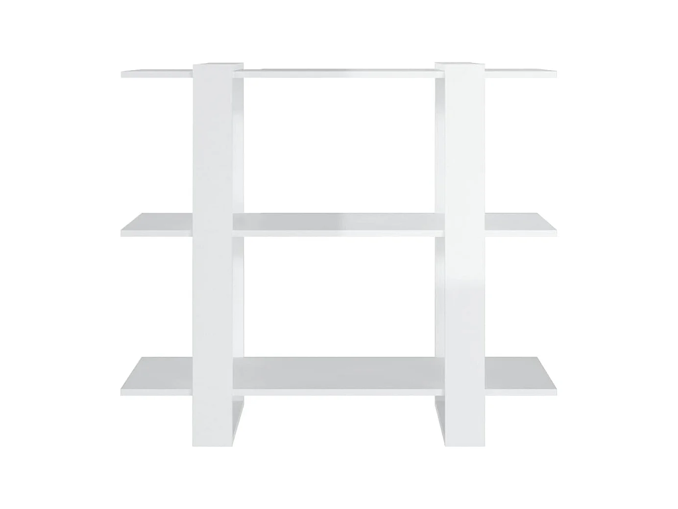 Bücherregal/Bücherschrank,Raumteiler Hochglanz-Weiß 100x30x87 cm -gkd219446