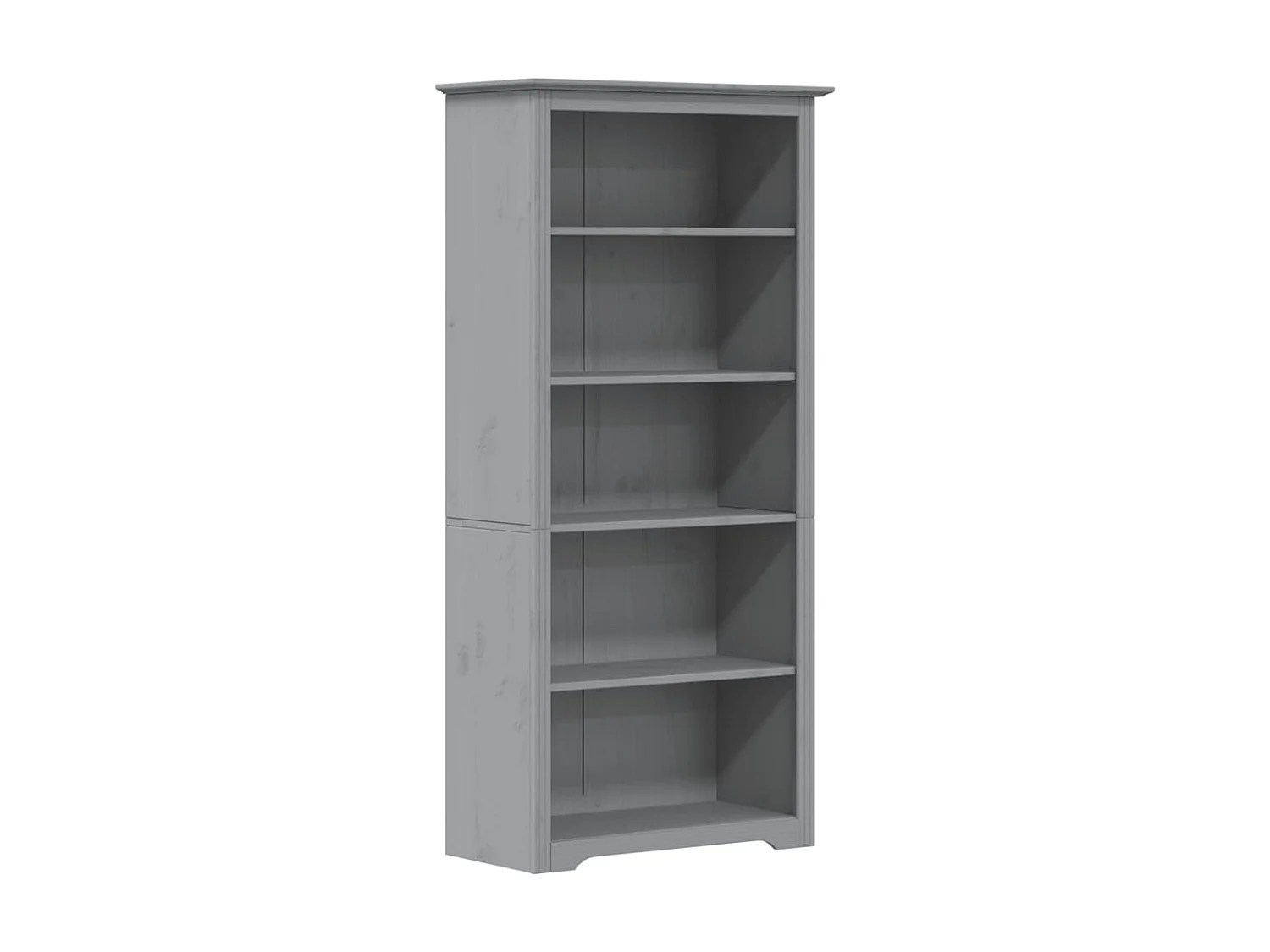 Bibliothèque BODO gris 80x38x180 cm bois pin massif 5 niveaux OFR56467 BonneVie Meuble