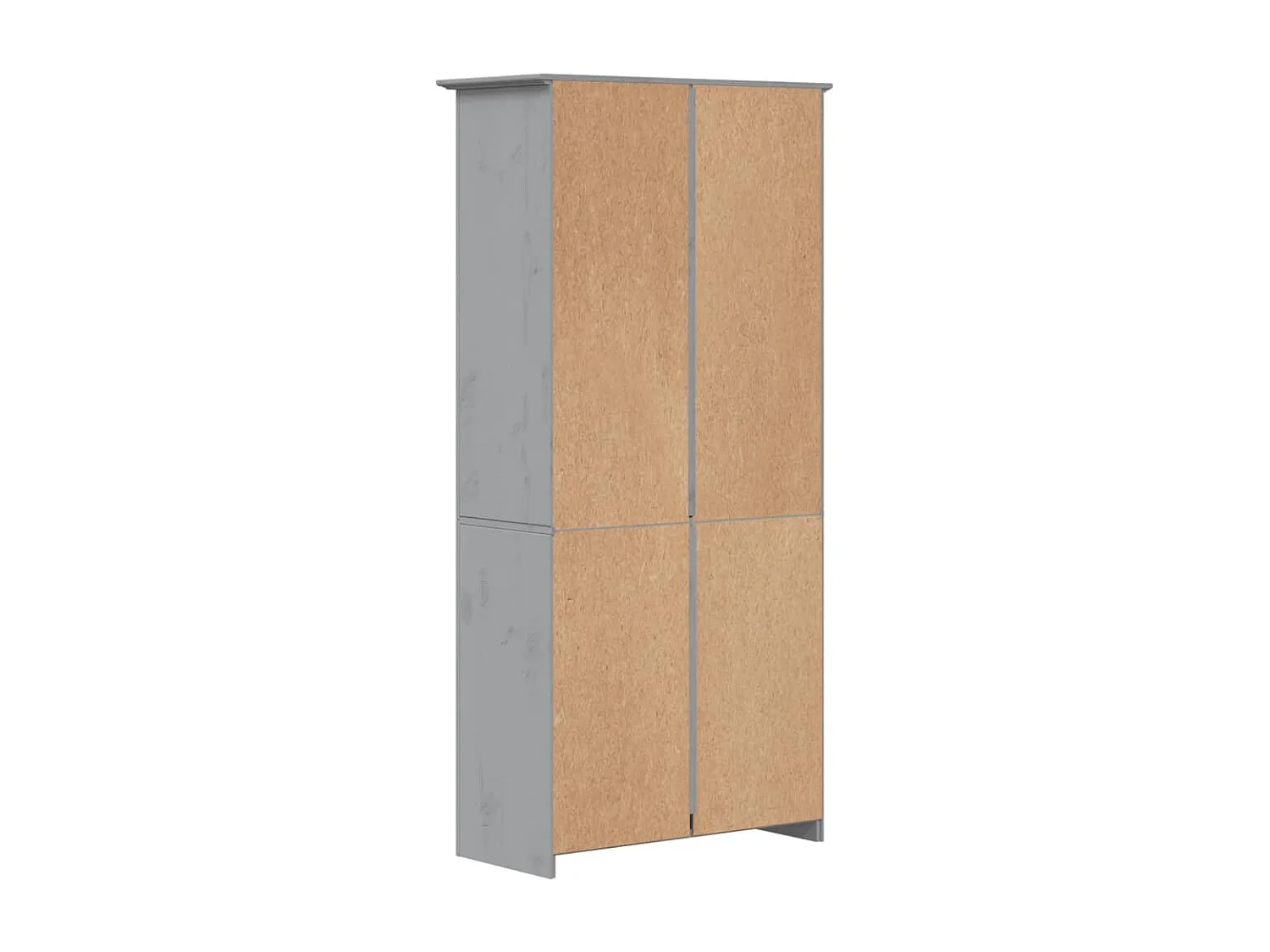 Bibliothèque BODO gris 80x38x180 cm bois pin massif 5 niveaux OFR56467 BonneVie Meuble