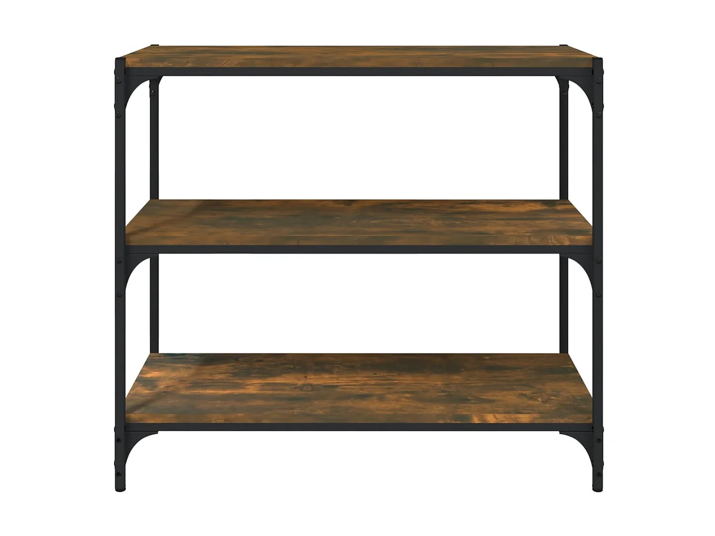 Bibliothèque Chêne fumé 80x33x70,5cm Bois d'ingénierie et acier OFR93377 BonneVie Meuble