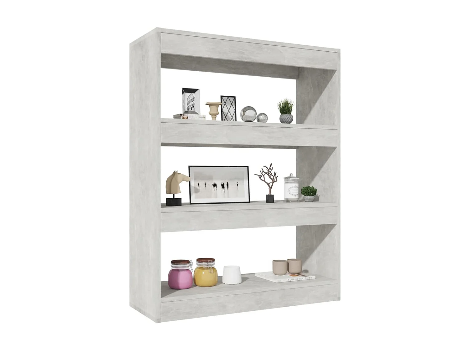 Bücherregal/Bücherschrank,Raumteiler Betongrau 80x30x103 cm Holzwerkstoff -gkd359253
