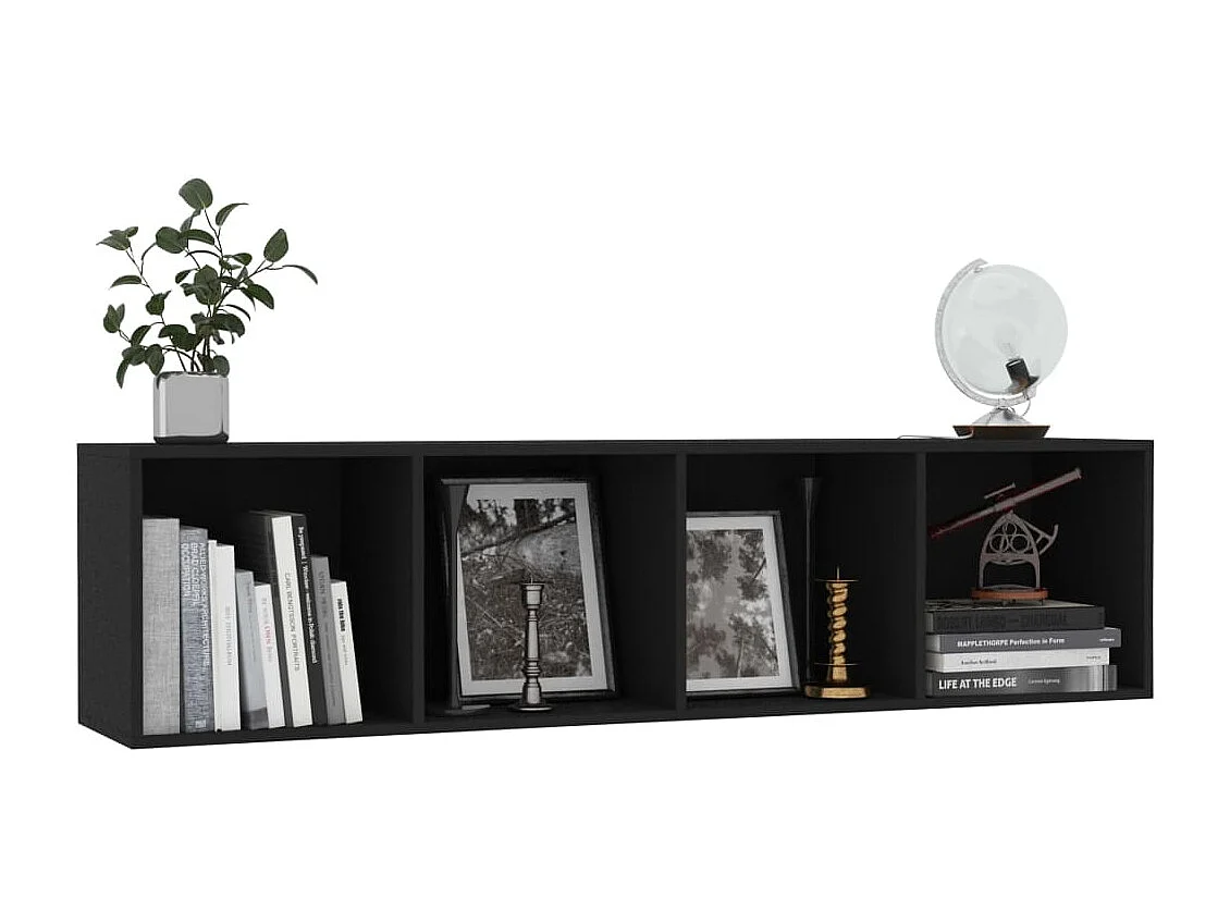 Bibliothèque Noir 143 x 30 x 36 cm BE33033