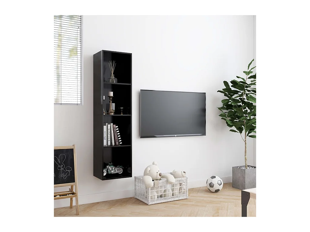 Bücherregal/TV-Schrank,TV-Möbel Schwarz 143×30×36 cm -gkd970275