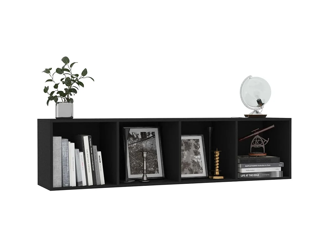 Bücherregal/TV-Schrank,TV-Möbel Schwarz 143×30×36 cm -gkd970275