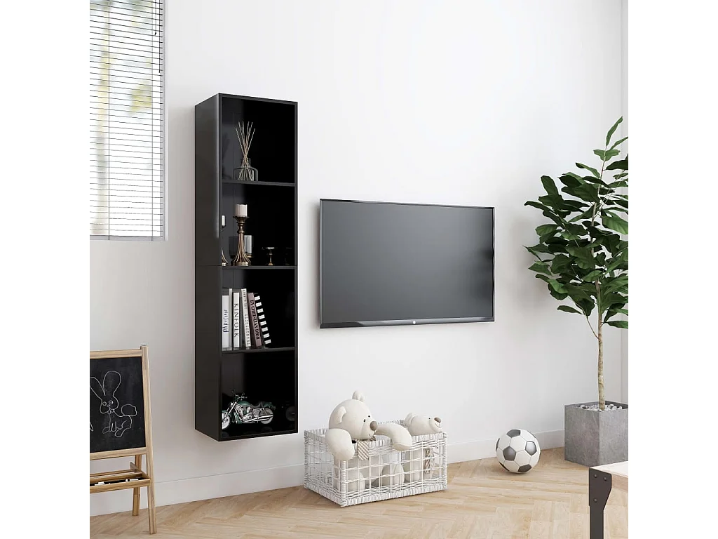 Bücherregal/TV-Schrank,TV-Möbel Schwarz 143×30×36 cm -gkd970275