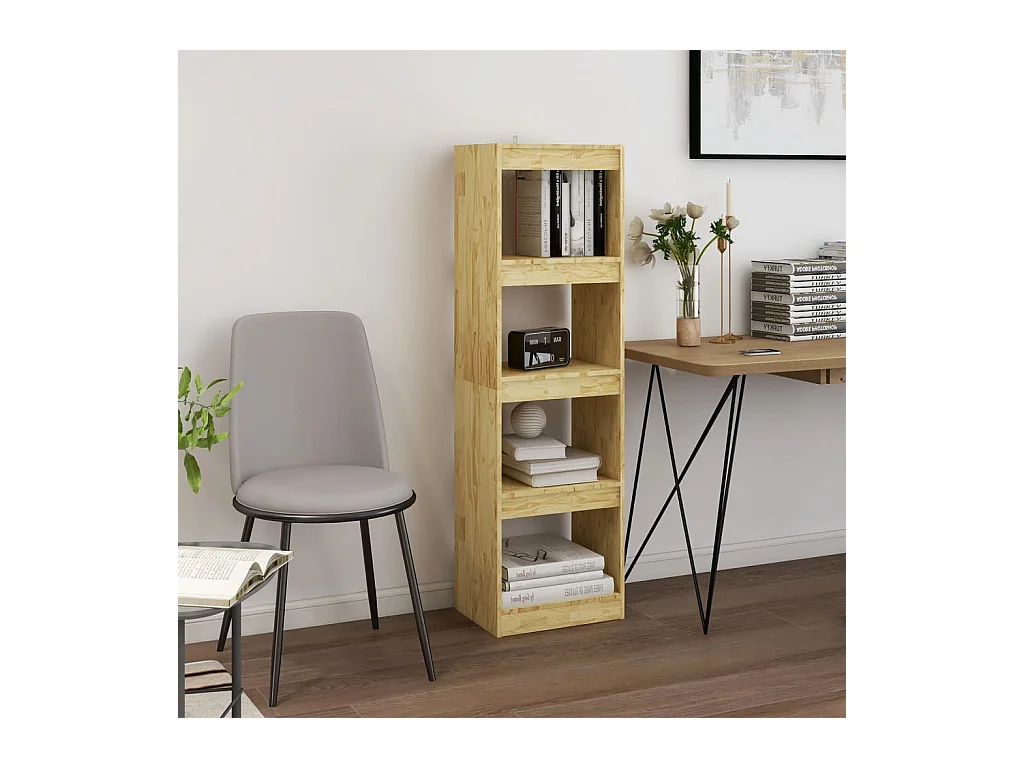 Bibliothèque-Séparateur de pièce 40x30x135,5 cm pin massif OFR93604 BonneVie Meuble