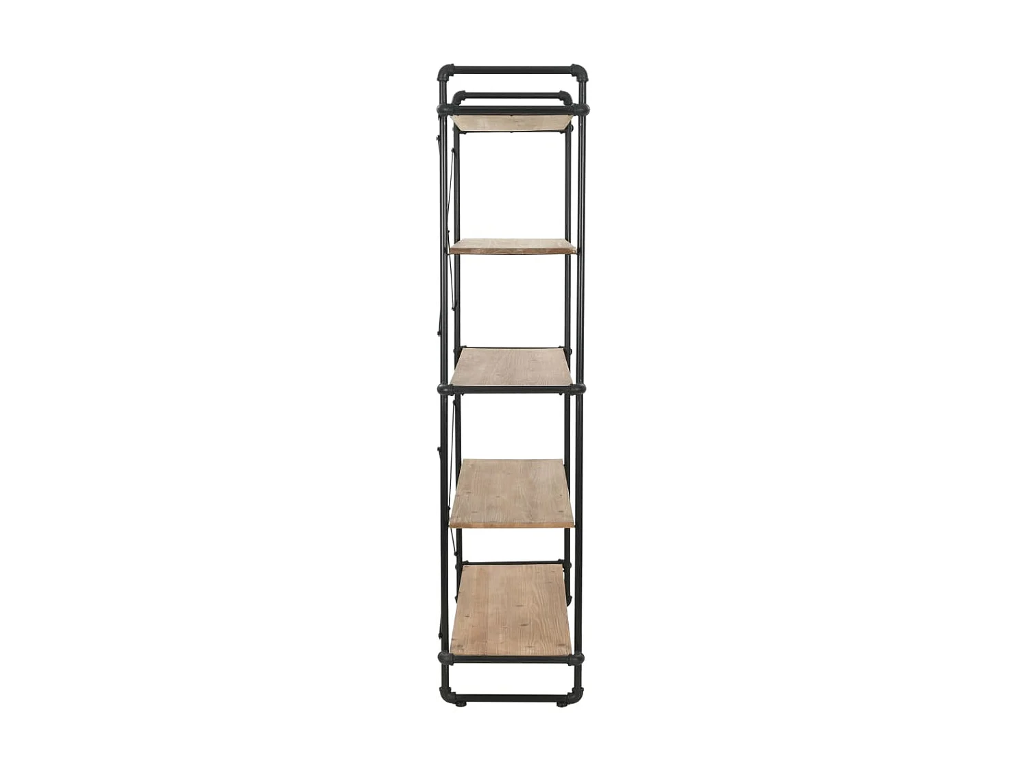 Bibliothèque Bois de sapin massif et acier 120x42x180 cm OFR20212 BonneVie Meuble
