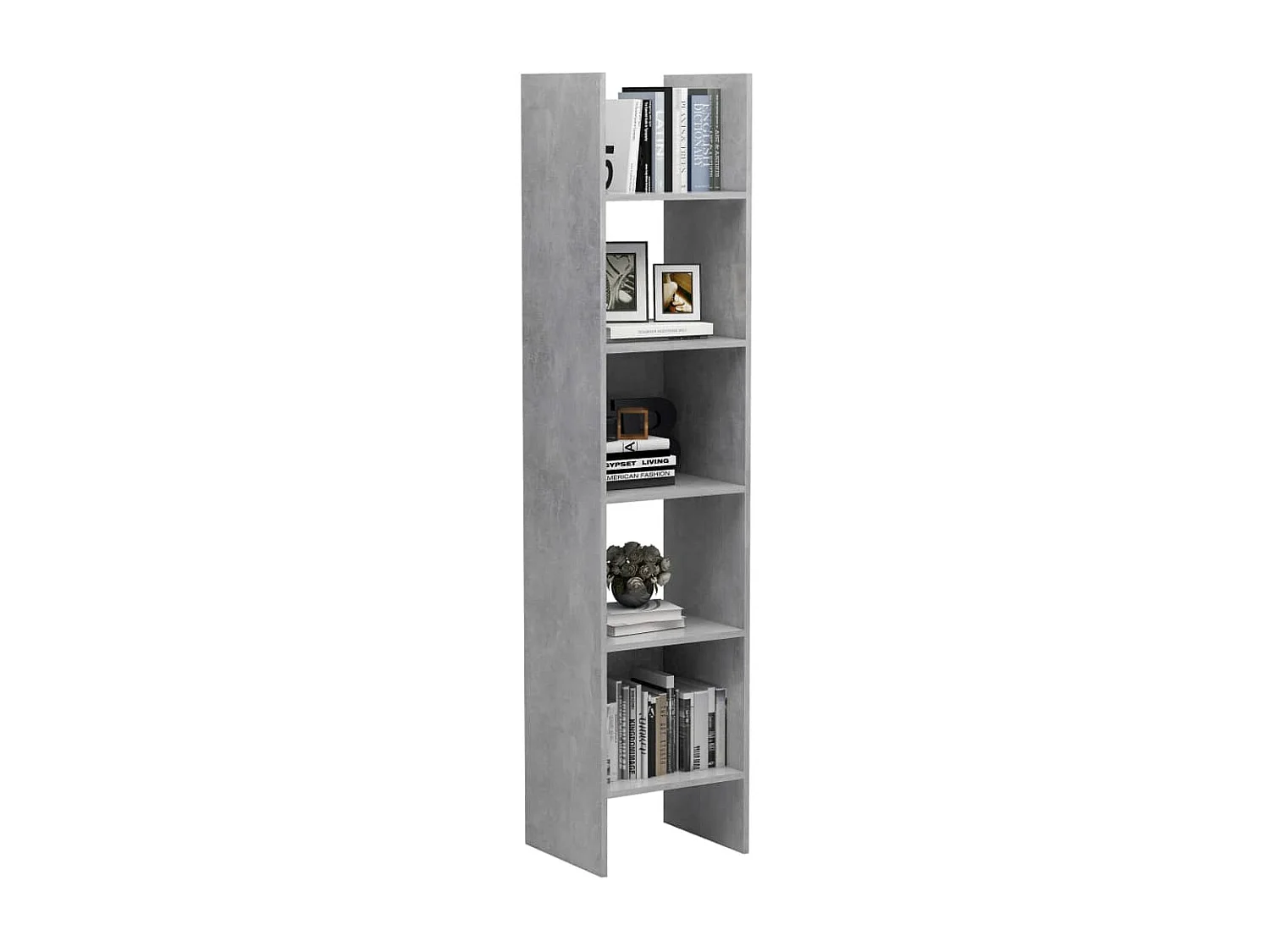 Boekenkast 40x35x180 cm spaanplaat betongrijs NL638331