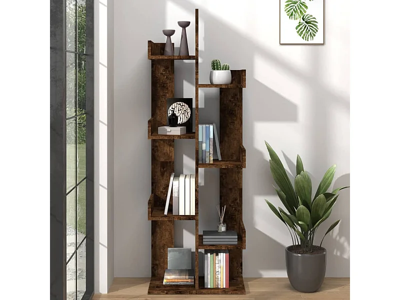 Biblioteca Estantería madera contrachapada roble ahumado 48x25,5x140 cm ES15268