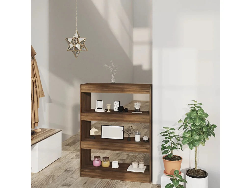 Bibliothèque Chêne marron 80x30x103 cm Bois ingénierie OFR61696 BonneVie Meuble