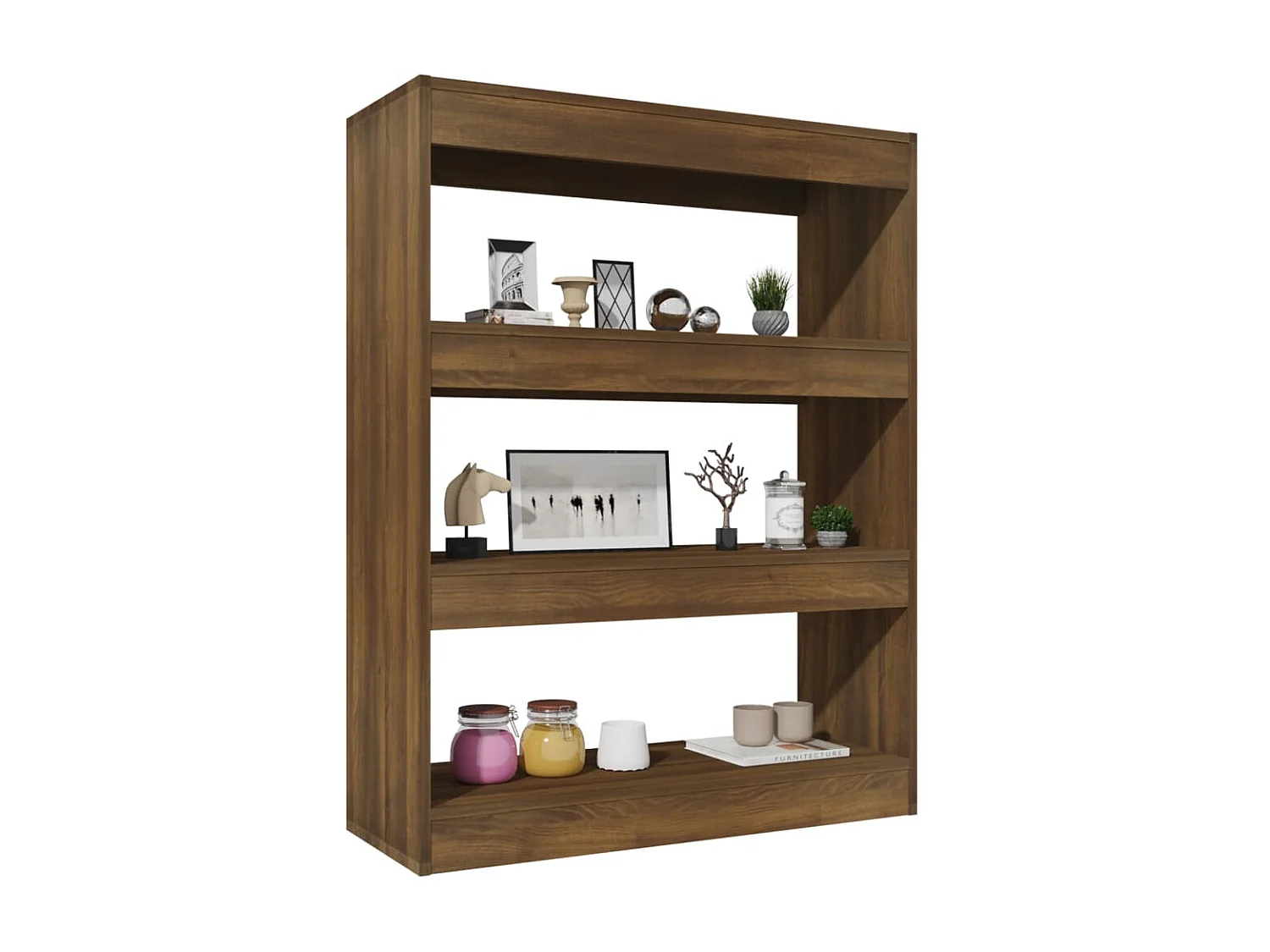 Bibliothèque Chêne marron 80x30x103 cm Bois ingénierie OFR61696 BonneVie Meuble