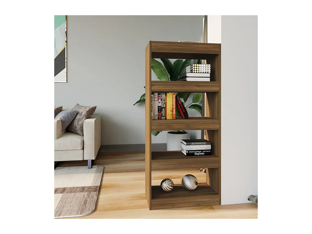 Bibliothèque Chêne marron 60x30x135cm Bois d'ingénierie OFR93100 BonneVie Meuble
