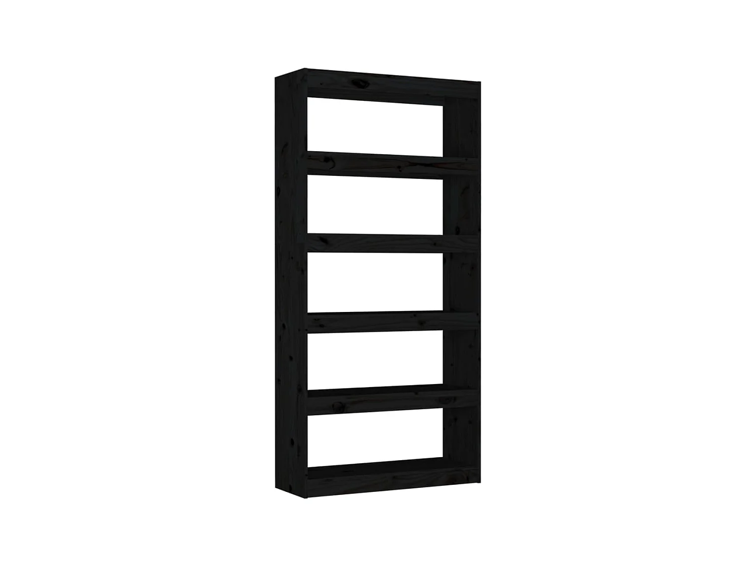 Bücherregal/Bücherschrank,Raumteiler Schwarz 80x30x167,4 cm Massivholz Kiefer -gkd462497