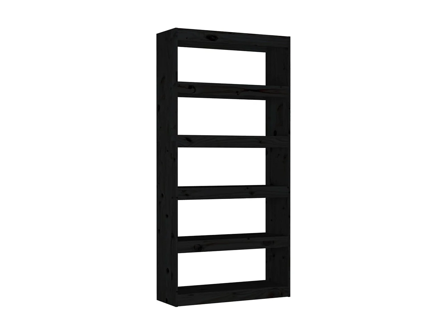 Bibliothèque-Séparateur de pièce Noir 80x30x167,4 cm Pin solide OFR60336 BonneVie Meuble