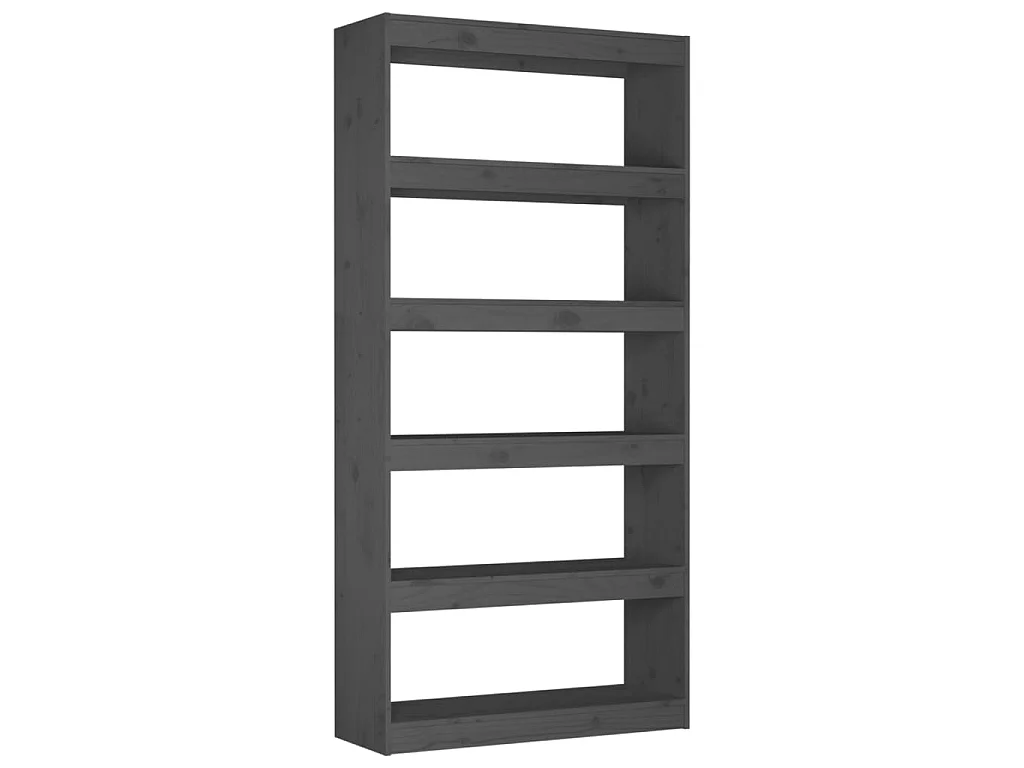 Bibliothèque-Séparateur de pièce Gris 80x30x167,4 cm Pin solide OFR14033 BonneVie Meuble