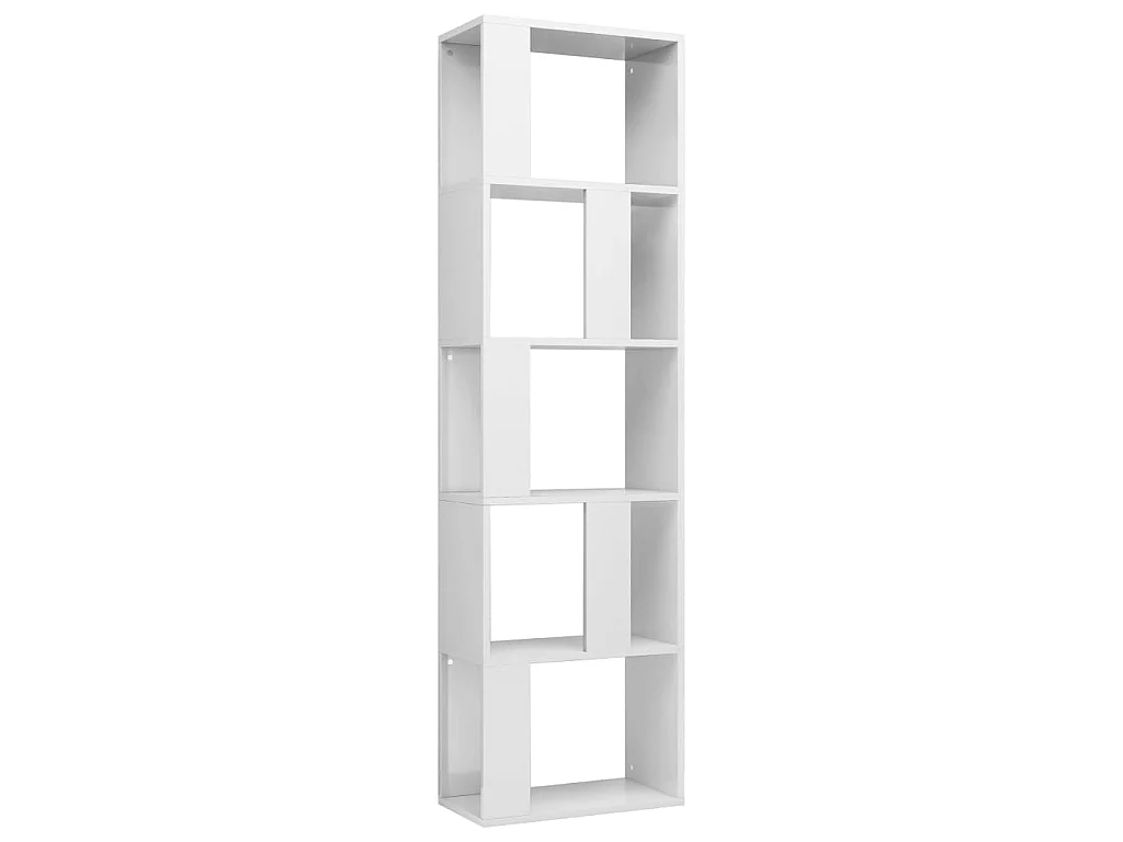 Bibliothèque-Séparateur de pièce Blanc brillant 45x24x159 cm OFR74896 BonneVie Meuble