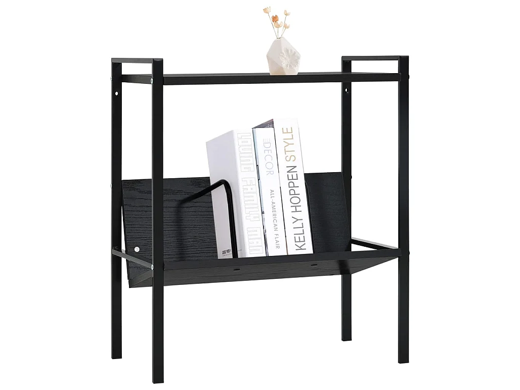 Bibliothèque 2 niveaux Noir 52x28x59 cm bois d'ingénierie OFR51079 BonneVie Meuble