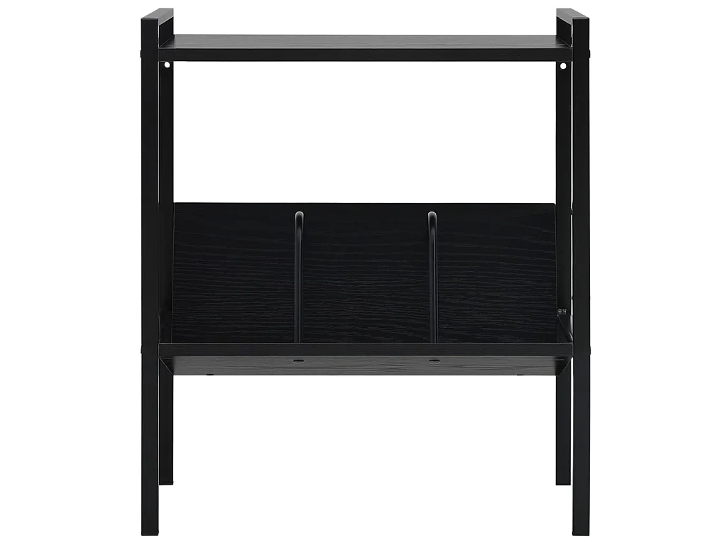 Bibliothèque 2 niveaux Noir 52x28x59 cm bois d'ingénierie OFR51079 BonneVie Meuble